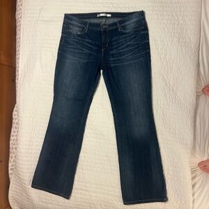 Women’s Joe’s Jeans Size 32 petite length Mid Rise Dark Blue Bootcut